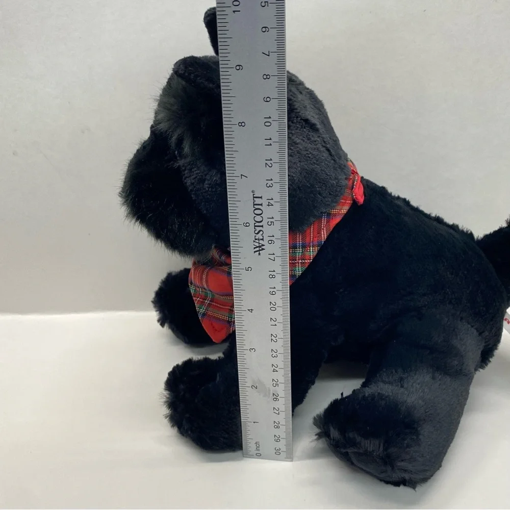 Aurora Scottish Terrier Scottie Dog Plush Black Plaid Bandana Stuffed Animal Toy
